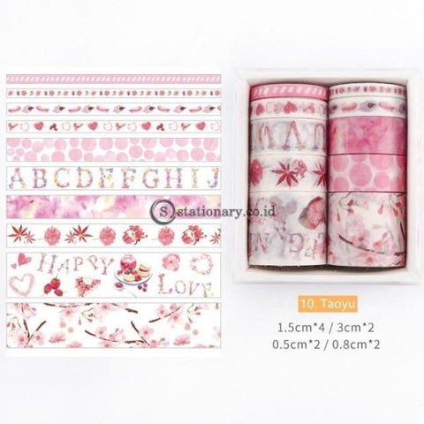(Preorder) 10Pcs Forest And Sea Paper Washi Tape Set Flower Plant Fruit Adhesive Color Masking Tapes