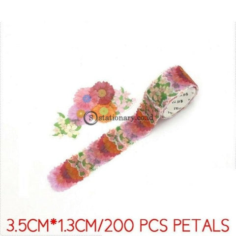 (Preorder) 200Pcs/roll Masking Petals Tape Washi Scrapbook Sticker Sticky Paper Flower Set 10