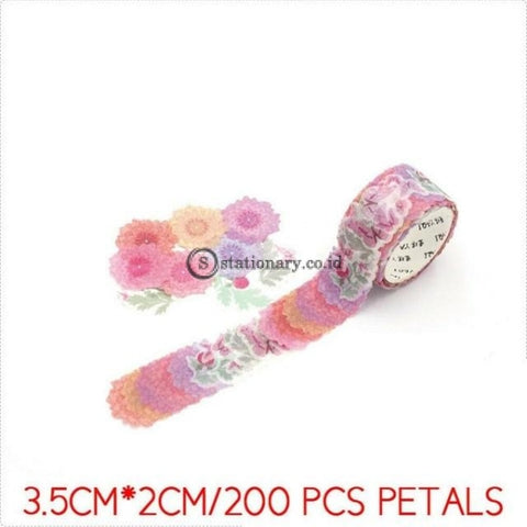 (Preorder) 200Pcs/roll Masking Petals Tape Washi Scrapbook Sticker Sticky Paper Flower Set 8