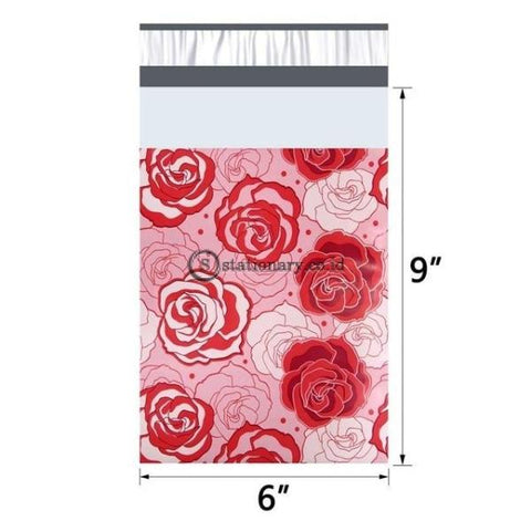 (Preorder) 20Pcs 15X23Cm 6X9 Inch Pattern Printed Poly Mailers Self Seal Plastic Envelope Bags Rose