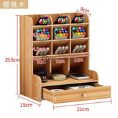 (Preorder) Wooden Desk Organizer Multi-Functional Diy Pen Holder Box Desktop Stationary Home Office