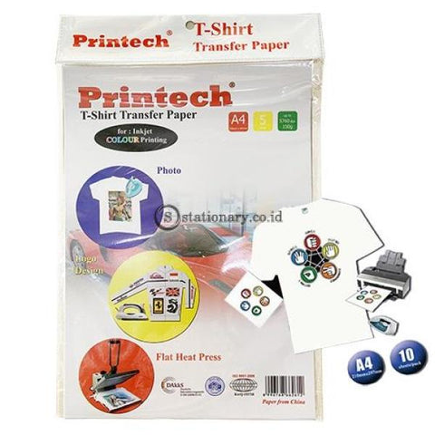 Printech Kertas Transfer Paper T-Shirt 150Gsm (210Mm X 297Mm) A4 Office Stationery