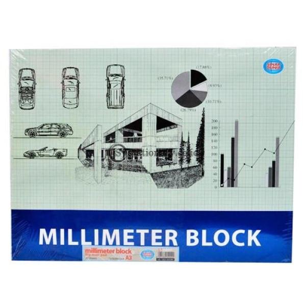 Sinar Dunia Buku Milimeter Block A3 Office Stationery