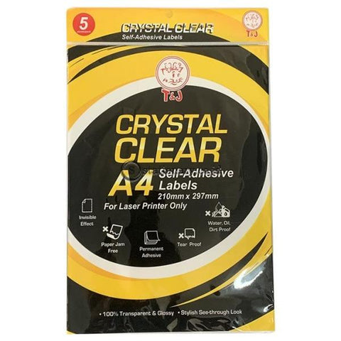 Tom & Jerry Laser Printer Self Adhesive Label Stiker A4 (210 x 297mm) Crystal Clear