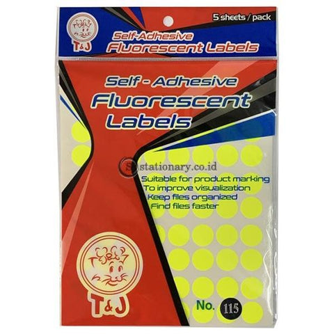 Tom & Jerry Self Adhesive Fluorescent Labels Stiker Warna (diameter 17mm) No 115