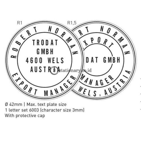 Trodat Stempel Print Typo KUSTOM TULISAN (Diameter 42mm) #4642