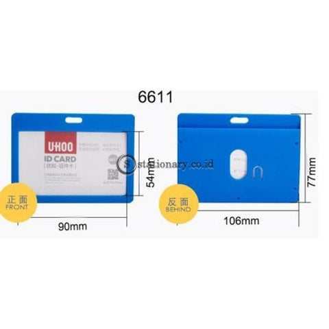 Uhoo Id Card Business Badge Holder Landscape 54 X 90Mm #6611 Office Stationery