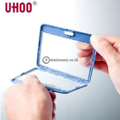 Uhoo Id Card Holder Double Sided Transparant Waterproof Landscape 85 X 54Mm #6637 Office Stationery