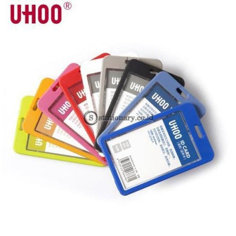 Uhoo Id Card Holder Double Sided Transparant Waterproof Potrait 54 X 85Mm #6638 Office Stationery