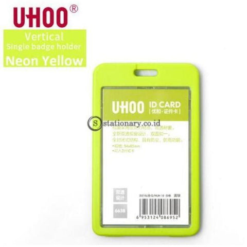 Uhoo Id Card Holder Double Sided Transparant Waterproof Potrait 54 X 85Mm #6638 Office Stationery