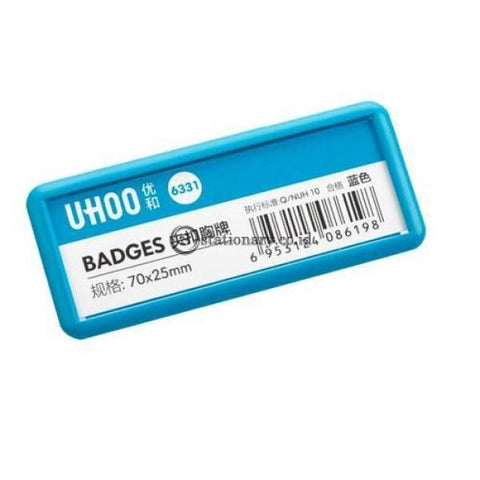 Uhoo Name Plate Pin Badges Clip 70X25Mm #6331 Office Stationery
