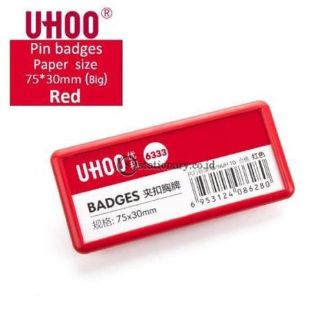 Uhoo Name Plate Pin Badges Clip 75X30Mm #6333 Office Stationery