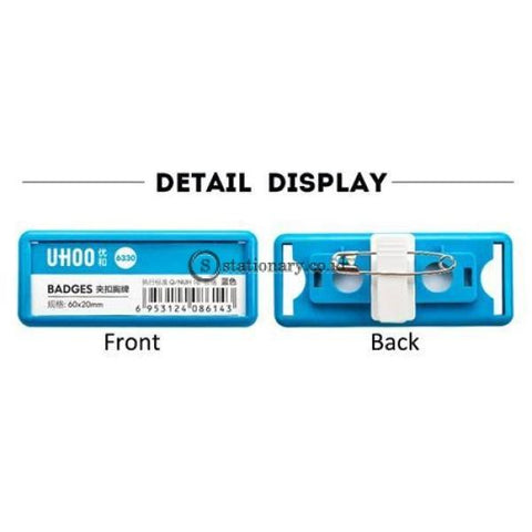 Uhoo Name Plate Pin Badges Clip 75X30Mm #6333 Office Stationery
