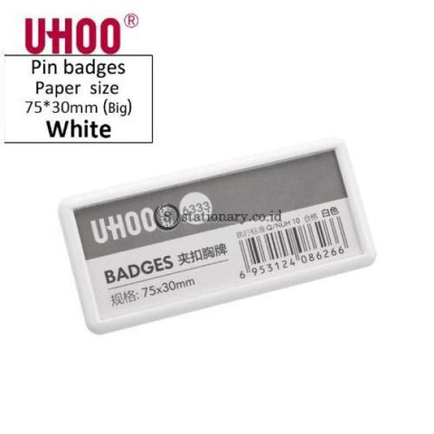 Uhoo Name Plate Pin Badges Clip 75X30Mm #6333 Office Stationery