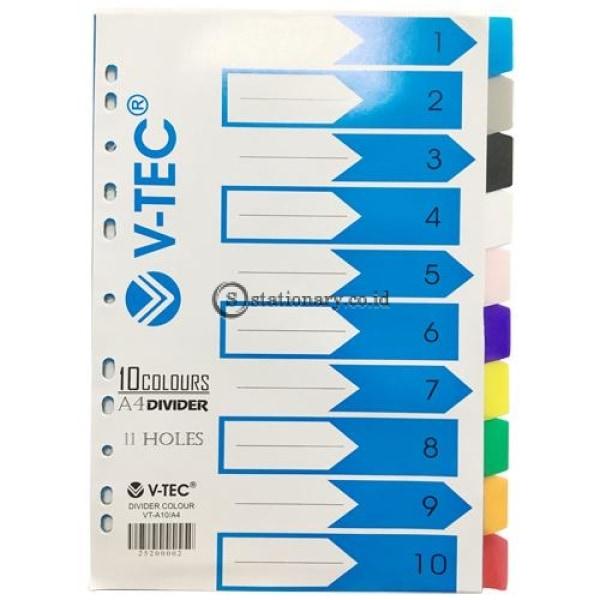 V-Tec Divider Pembatas File 10 Tab Warna A-10 Plastik A4 Office Stationery