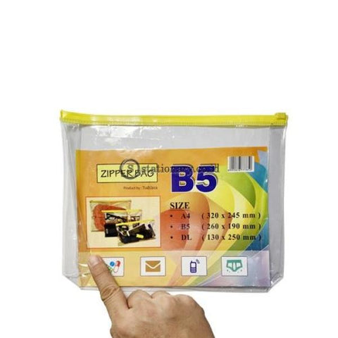 Yushinca Zipper Bag Clear Lipat Punggung B5 (260Mmx190Mm) #zb-502 Office Stationery