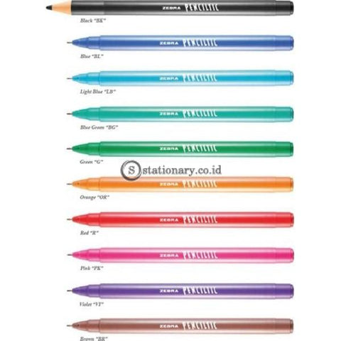 Zebra Ballpoint Warna Penciltic Fineliner 0.4Mm Black Office Stationery Promosi