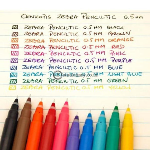 Zebra Ballpoint Warna Penciltic Fineliner 0.4Mm Black Office Stationery Promosi