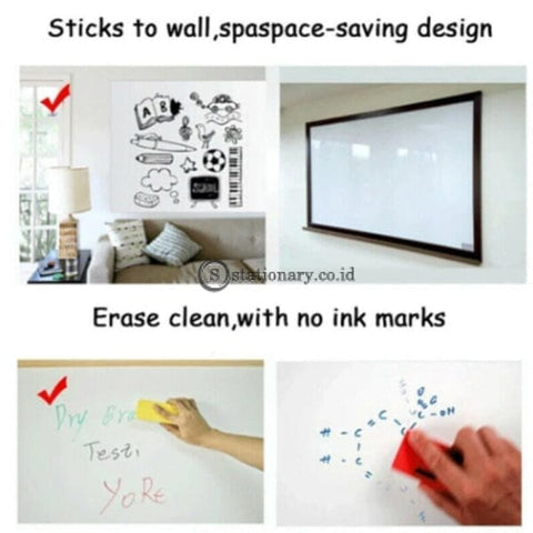 45 X 200Cm Pvc Back Sticky Waterproof Movable Kid Graffiti Writing Board White Roll Up Reusable