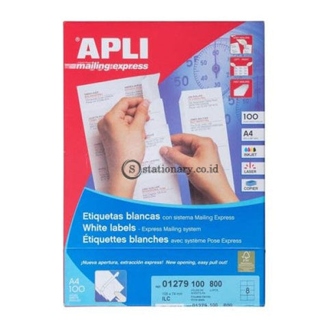 Apli Label White Paper 105 X 74Mm 800 Unit #01279 Office Stationery