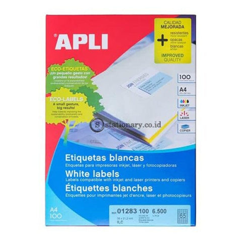 Apli Label White Paper 38 X 21.2Mm 6500 Unit #01283 Office Stationery