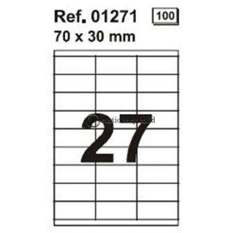 Apli Label White Paper 70 X 30Mm 2700 Unit #01271 Office Stationery