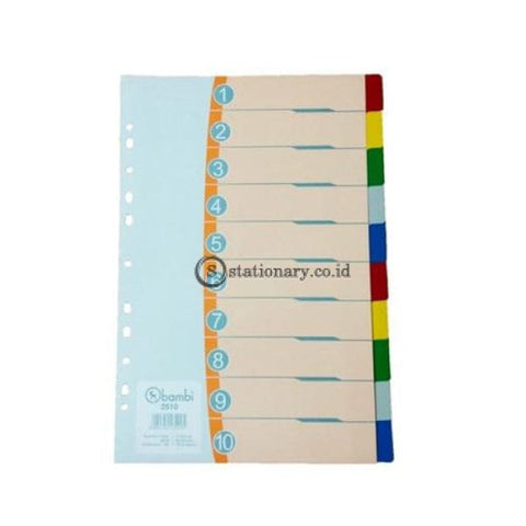 Bambi Index Divider Plastik Folio 10 Warna #2510 Office Stationery Promosi