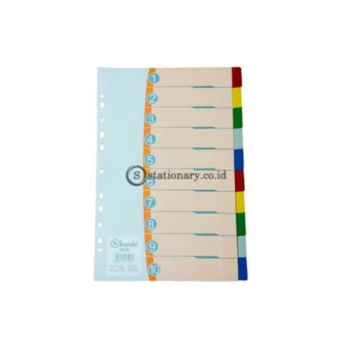 Bambi Index Divider Plastik Folio 10 Warna #2510 Office Stationery Promosi