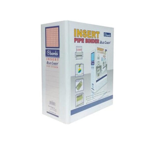 Bambi Insert Pipe Binder 2 Hole Mica With Full Spine 4 Colour Labels (100Mm) A4 #1170M Office