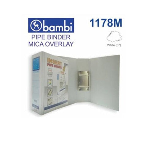Bambi Insert Pipe Binder 2 Hole Mica With Full Spine 4 Colour Labels (80Mm) #1178M Office Stationery