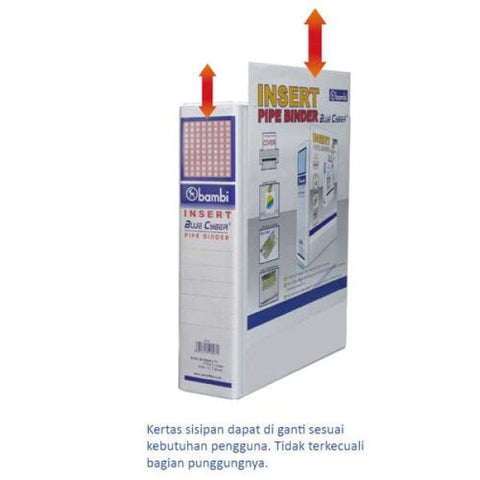 Bambi Insert Pipe Binder 2 Hole Mica With Full Spine 4 Colour Labels (80Mm) #1178M Office Stationery