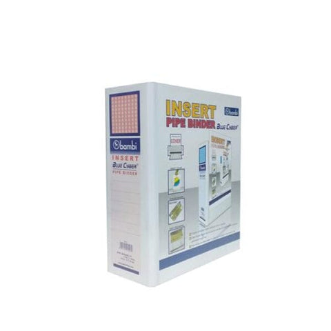Bambi Insert Pipe Binder 2 Hole Mica With Full Spine 4 Colour Labels (80Mm) #1178M Office Stationery
