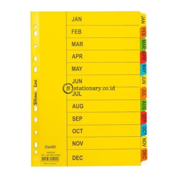 Bantex Cardboard Divider & Indexes A4 Jan-Dec (12 Pages) #6059 Office Stationery