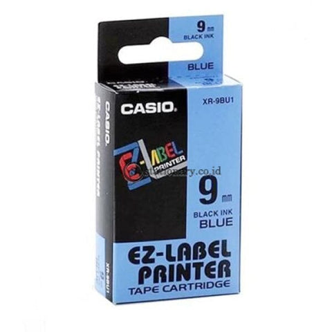 Casio Ez Label Printer Xr-9Bu1 9Mm Black On Blue Tape Cartridge Office Equipment