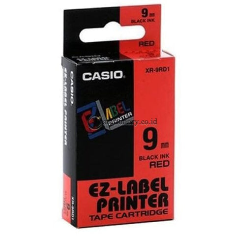 Casio Ez Label Printer Xr-9Rd1 9Mm Black On Red Tape Cartridge Office Equipment