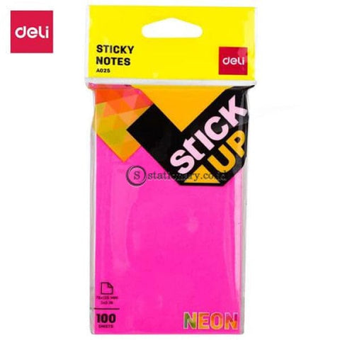 Deli Post It Memo Sticky Notes 76X126Mm (100Sheets) Ea02502 Office Stationery