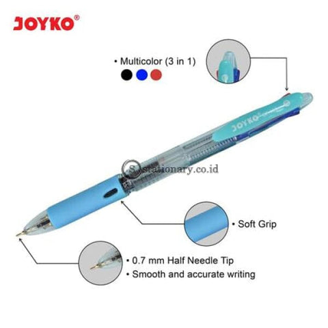 Joyko Ballpoint 3 Warna Trico 0.7Mm Bp-199 Office Stationery