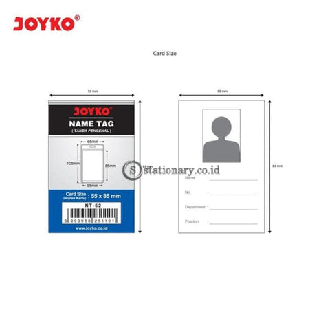Joyko ID Card Name Tag Holder Jepit Potrait 66 x 108mm Transparant NT-62