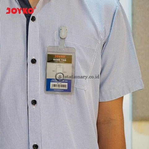 Joyko ID Card Name Tag Holder Jepit Potrait 66 x 108mm Transparant NT-62