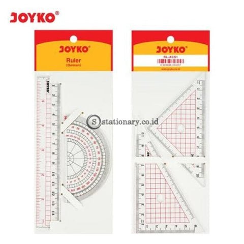Joyko Penggaris Acrylic Ruler Set (4Pcs) Rl-Acs1 Office Stationery