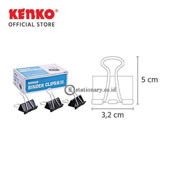 Kenko Binder Clip 1 1/4 Inch (32Mm) No 155 Office Stationery