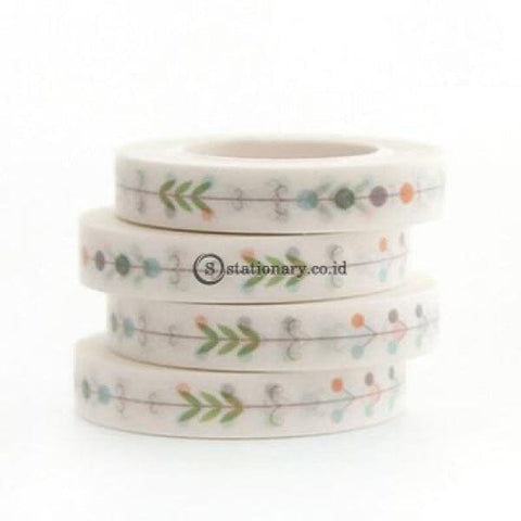 (Preorder) 0.7Cm*10M Narrow Leaves Thin Border Washi Tape Diy Decoration Scrapbooking Planner