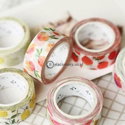 (Preorder) 1.5Cm * 7M Cute Kawaii Fruit Masking Washi Tape Diy Decorative Adhesive For Scrapbooking