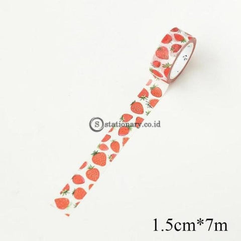 (Preorder) 1.5Cm * 7M Cute Kawaii Fruit Masking Washi Tape Diy Decorative Adhesive For Scrapbooking