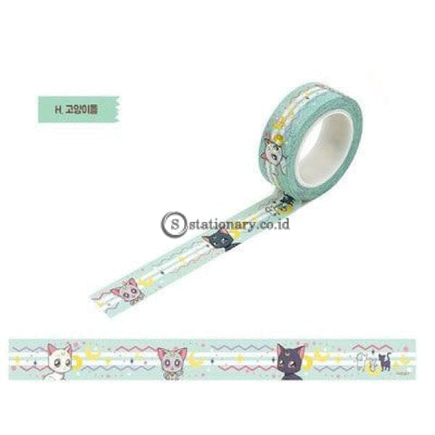 (Preorder) 1.5Cm Cartoon Sailor Moon Girl Cat Washi Paper Tape Adhesive Diy Scrapbooking Sticker