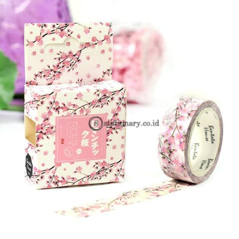 (Preorder) 1.5Cm Feathered Cherry Sakura Doughnut Washi Tape Adhesive Craft Diy Scrapbooking Sticker