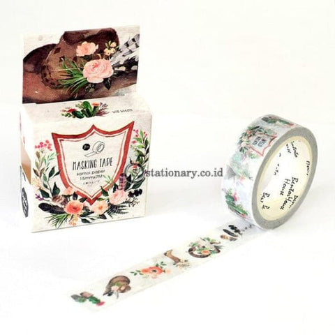 (Preorder) 1.5Cm Feathered Cherry Sakura Doughnut Washi Tape Adhesive Craft Diy Scrapbooking Sticker