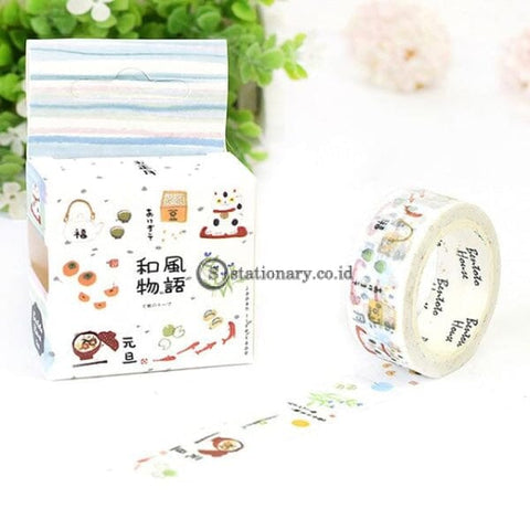 (Preorder) 1.5Cm Feathered Cherry Sakura Doughnut Washi Tape Adhesive Craft Diy Scrapbooking Sticker