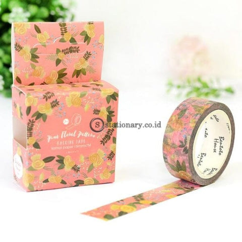 (Preorder) 1.5Cm Feathered Cherry Sakura Doughnut Washi Tape Adhesive Craft Diy Scrapbooking Sticker