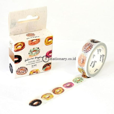 (Preorder) 1.5Cm Feathered Cherry Sakura Doughnut Washi Tape Adhesive Craft Diy Scrapbooking Sticker